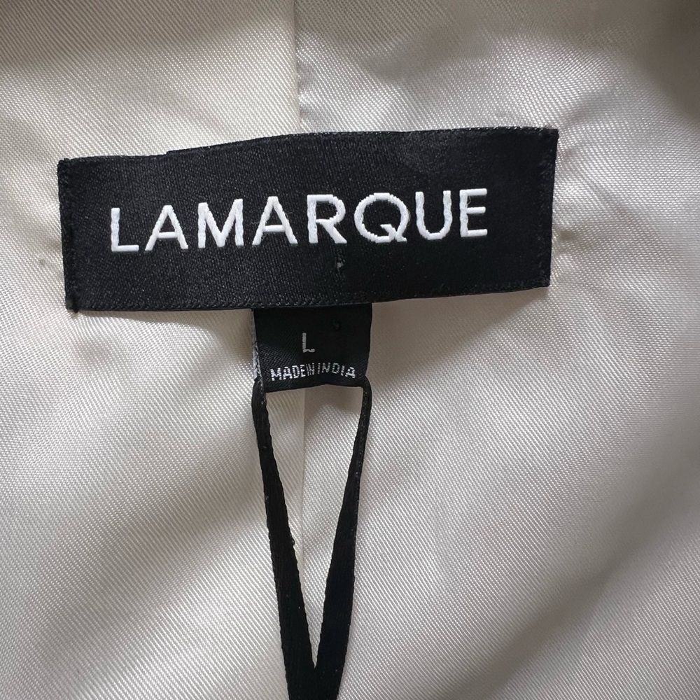 NWT Lamarque 100% Leather Vest in Cream - Picture 6 of 7